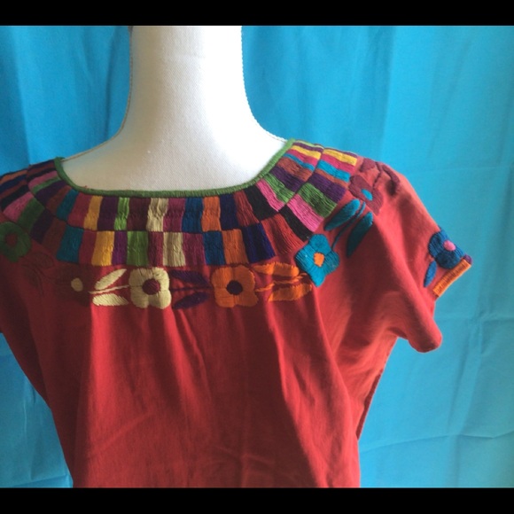 Mexican Muslin Peasant Style Embroidered Blouses - Picture 2 of 6